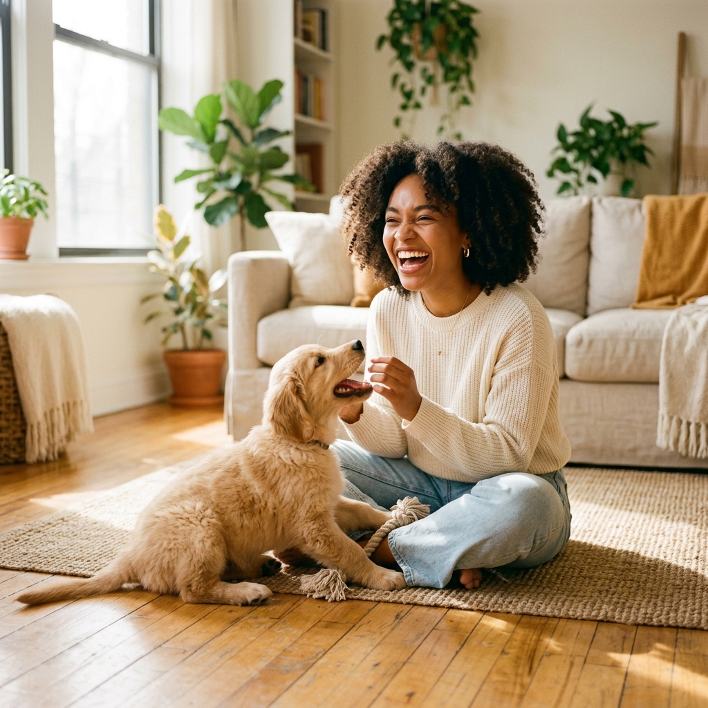 Buddy locale che si prende cura di un animale in casa
